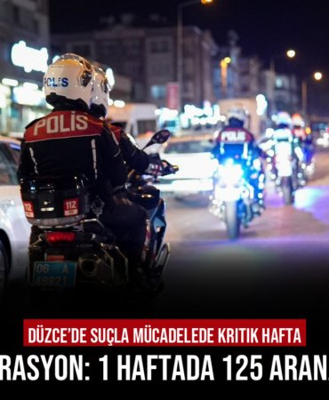 Düzce’de büyük operasyon: 1 haftada 125 aranan şahıs yakalandı!